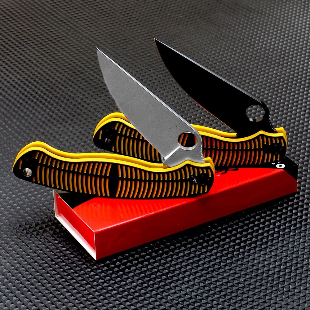 Joa Klappmesser 8,6" Taschenmesser D2-Stahl G10-Griff Schwarz Gelb lange