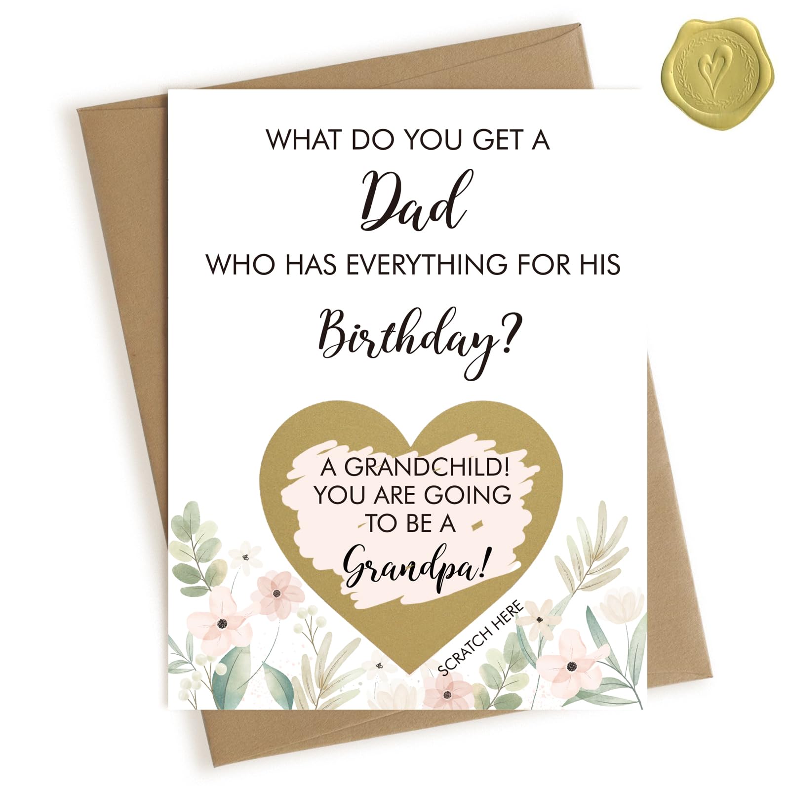 Pregnancy Announcement for Grandpa, Pregnancy Announcement Scratch Off Card for Dad Birthday, Baby Announcement for Grandpa Baby Reveal for Dad from Son or Daughter