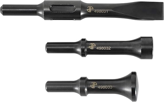 Astro Tools 498K 0.498 Shank Thor Air Hammer/Riveter. & 49803 3-Piece Chisel & Hammer Bit Set .498 Shank Black