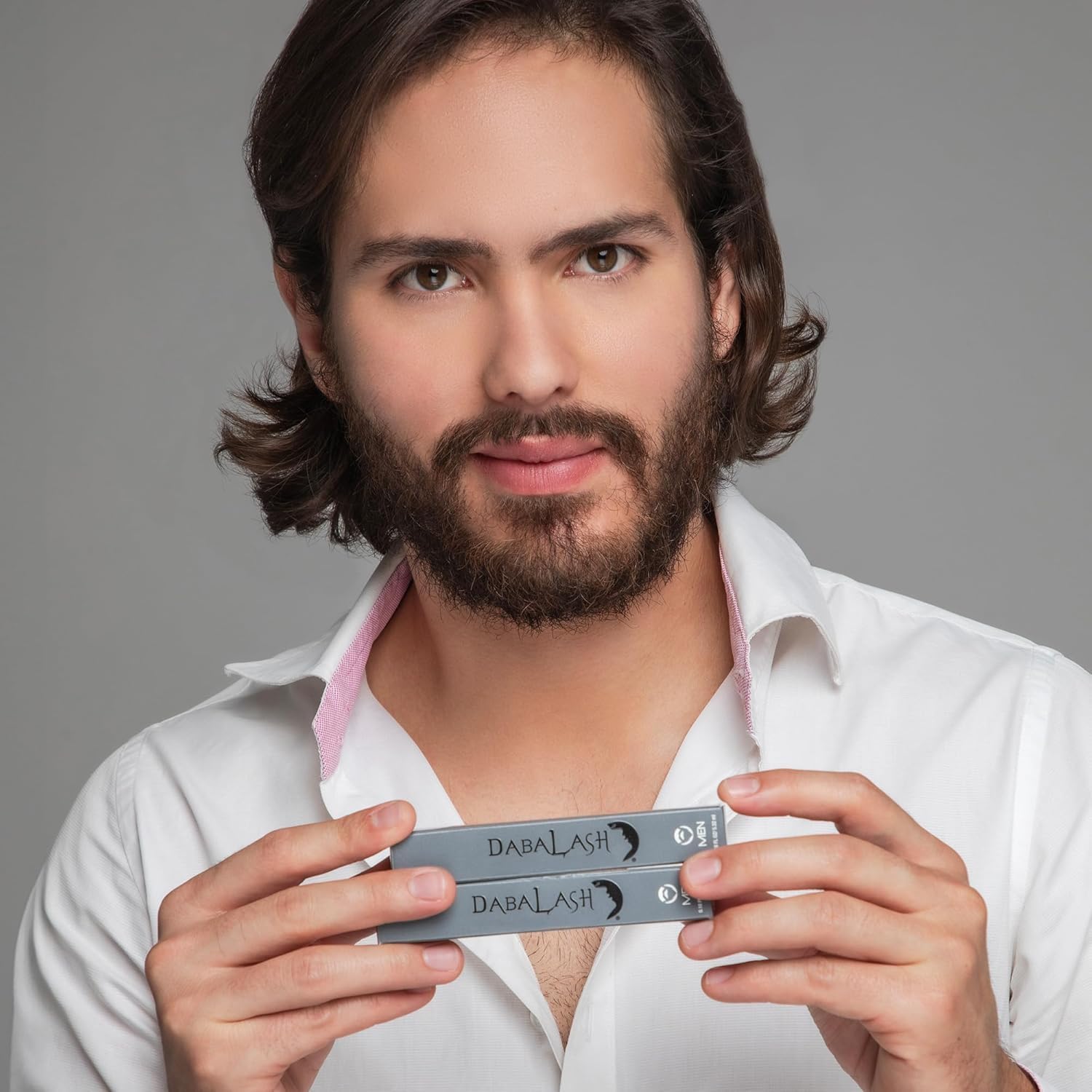 DABALASH Men Professional Facial Hair, Eyelash & Brow Growth Serum with Castor Oil – Promotes the Appearance of Naturally Longer, Fuller, Thicker & Stronger Hair – 0.18 oz