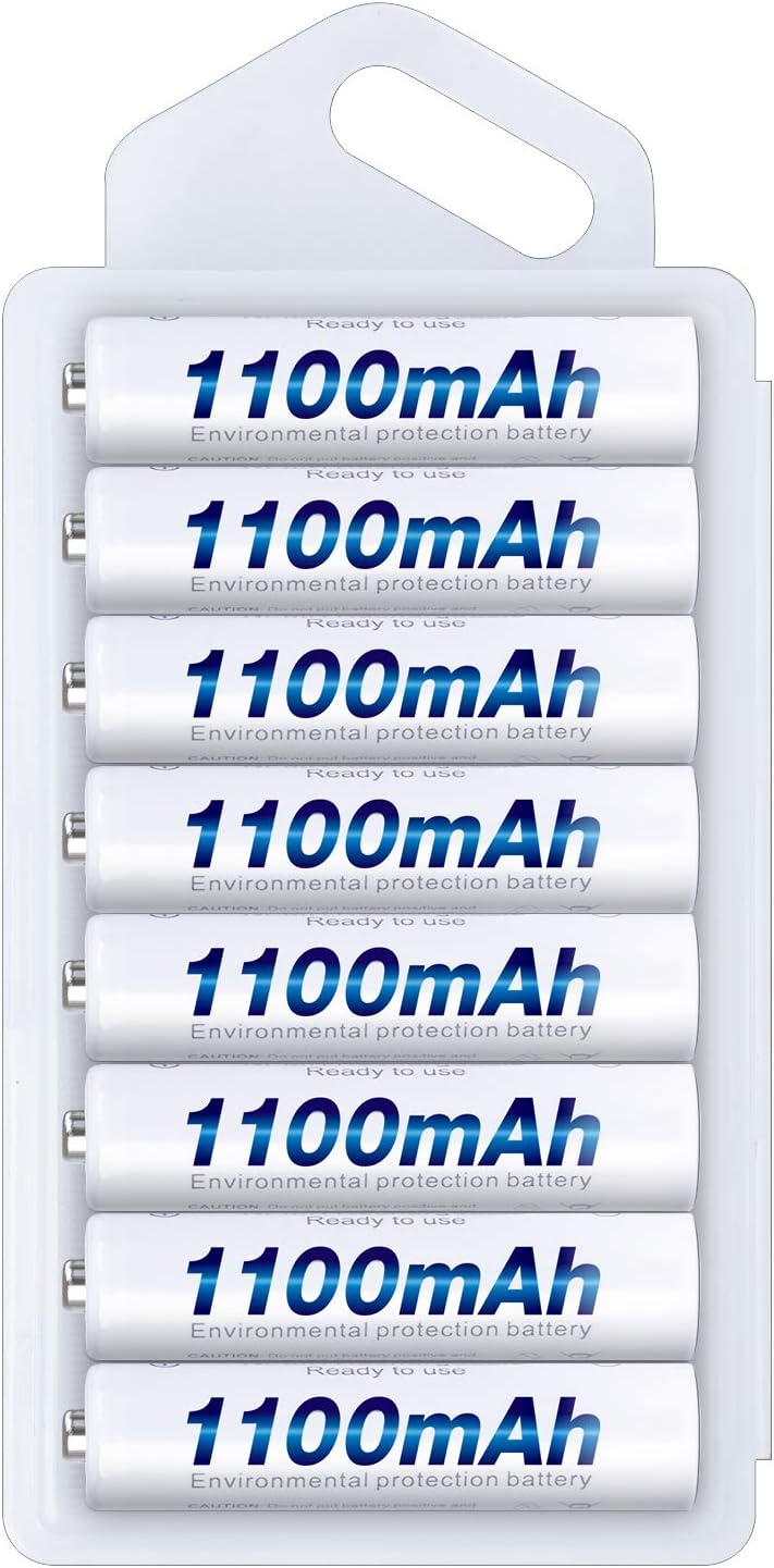 8 Pack 1100mAh AAA Rechargeable Batteries 1.2V Ni-MH High-Capacity Triple A Batteries