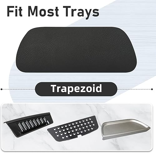 Miniatura 24 de LOPNUR Bandeja de goteo para refrigerador, paquete de 2: atrapador de goteo para refrigerador, dispensador de agua para refrigerador, tapete Gris