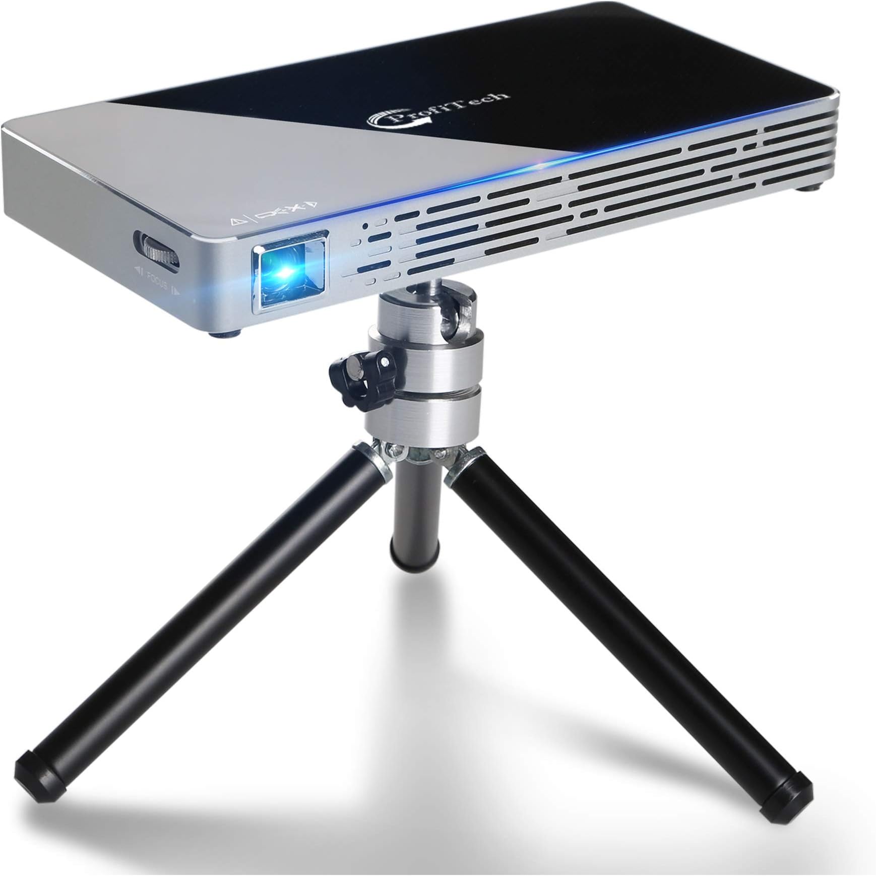 Mini Projector Portable Smart Video Android 7.1.2 Wireless and Wired Screen Mirroring for iOS/Android SmartPhone 200 Ansi Lumens Dual WiFi 2.4G/5G Support Full HD 1080P Keystone Correction Bluetooth