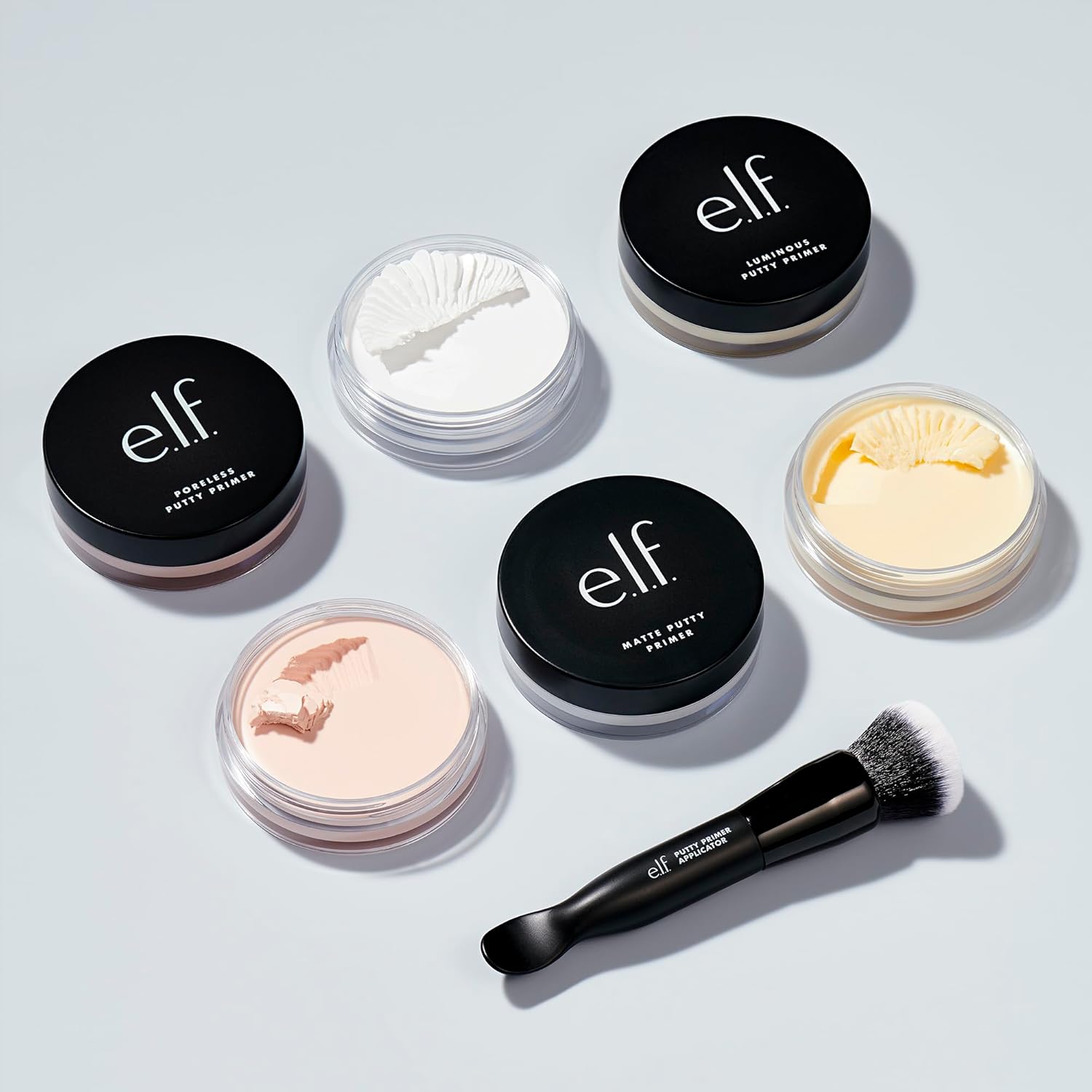 e.l.f. Luminous Putty Primer,Skin Perfecting,Lightweight,Silky,Long Lasting,Hydrates,Creates a Smooth Base,Illuminates,Plumps,Infused with hyaluronic acid and vegan collagen,0.74 Oz,(Pack of 2)