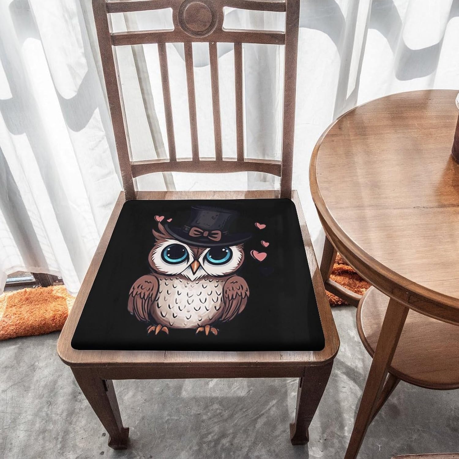 Owls Floor Pillow Meditation Yoga Cushion Square Chair Cushion Pillows Seating for Adults