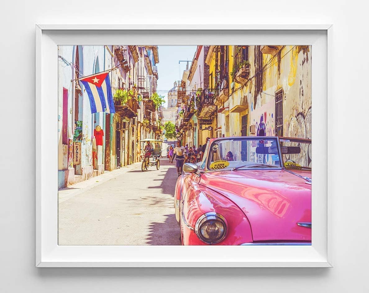 Vintage Vibrant Cuba Photography Photographic Prints, Set of 4, Unframed, Antique Cars, Musician, Beach Coastal Art Decor Poster Sign, 8x10 Inches - Image 3