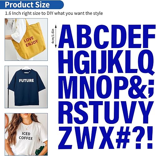 Miniatura 10 de 30 hojas de 930 letras para planchar para ropa, letras de transferencia de calor de 1.6 pulgadas con letras de vinilo A-Z para planchar en 5