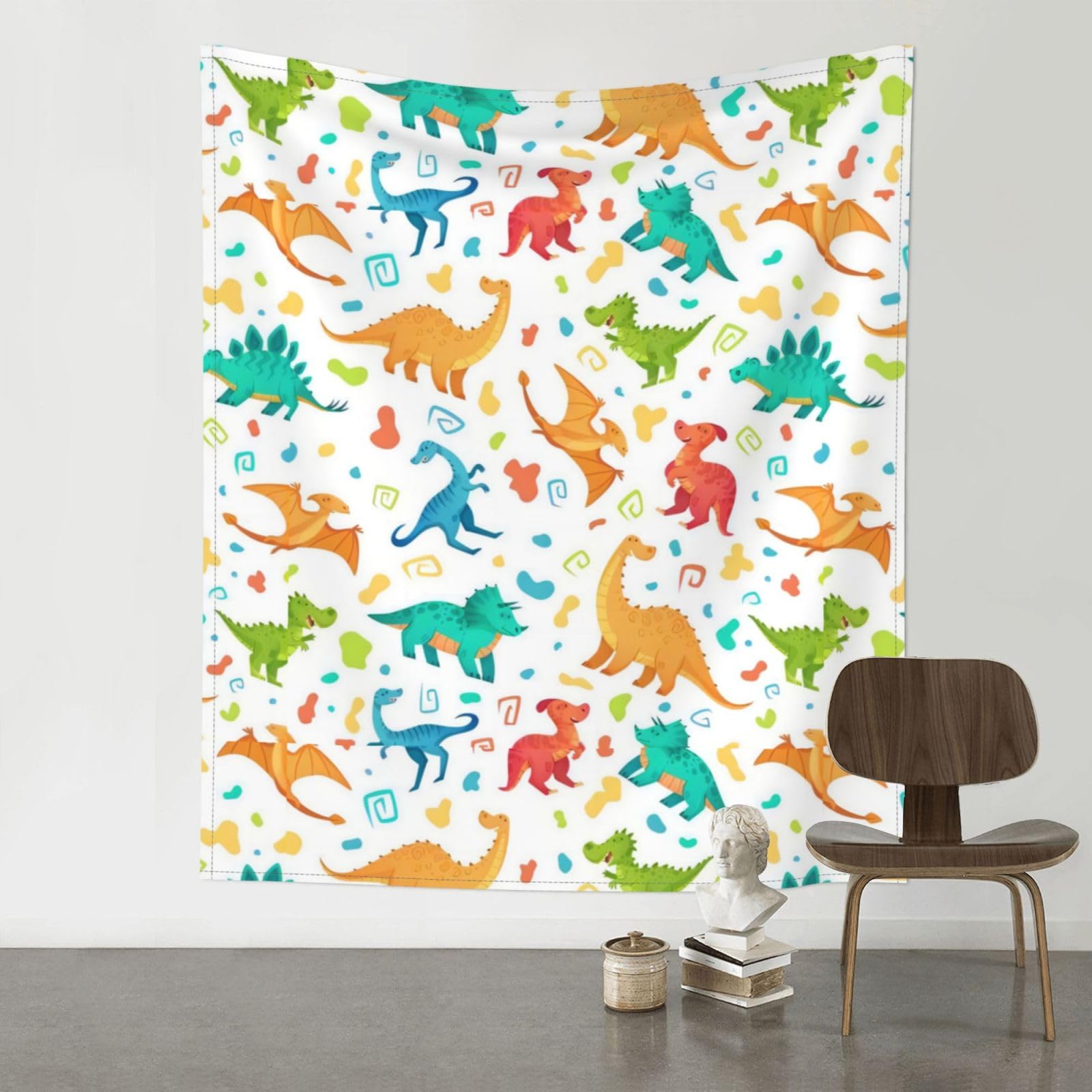 YYHWHJDE Dinosaur Prints 60x51in Wall Tapestry – High-Grade Polyester Throw for Dorm, Beach & Home Decor