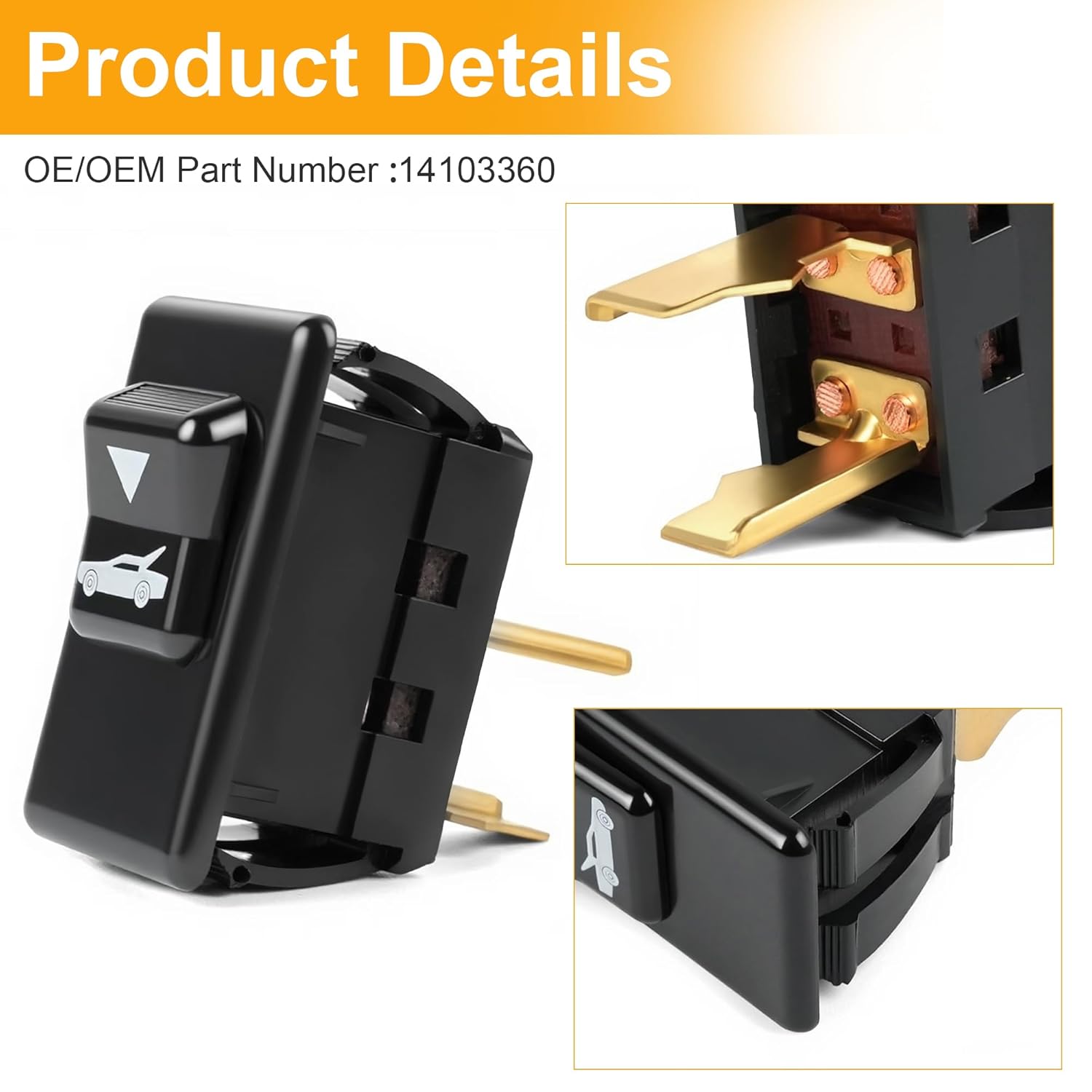 Rear Hatch/Trunkreplacement Rear Hatch Release Switch Compatible with 1982-1989 Camaro Models with White Font