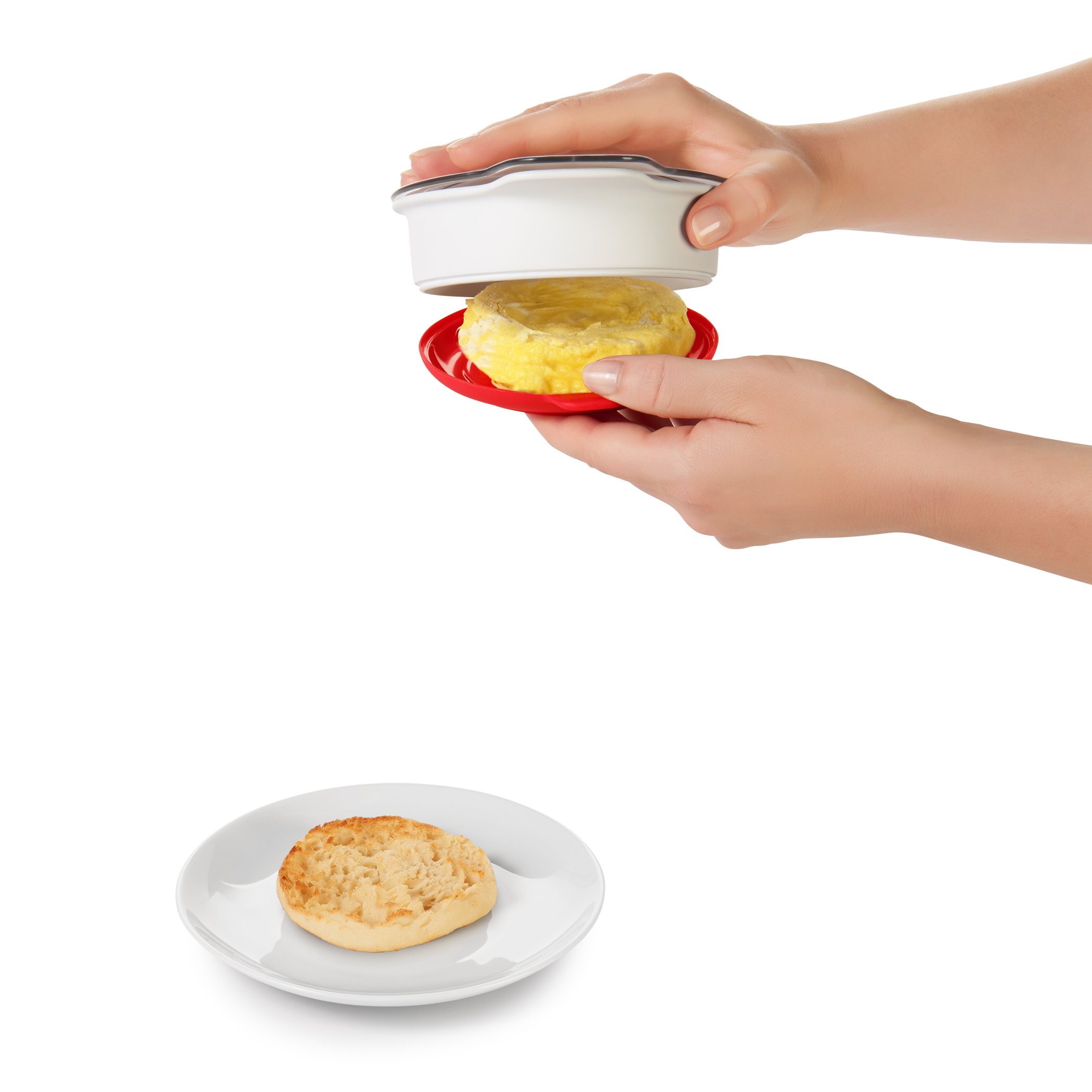 Recipiente para cocinar huevos en microondas con agarres., olla para cocinar huevos, talla única , Blanco 2