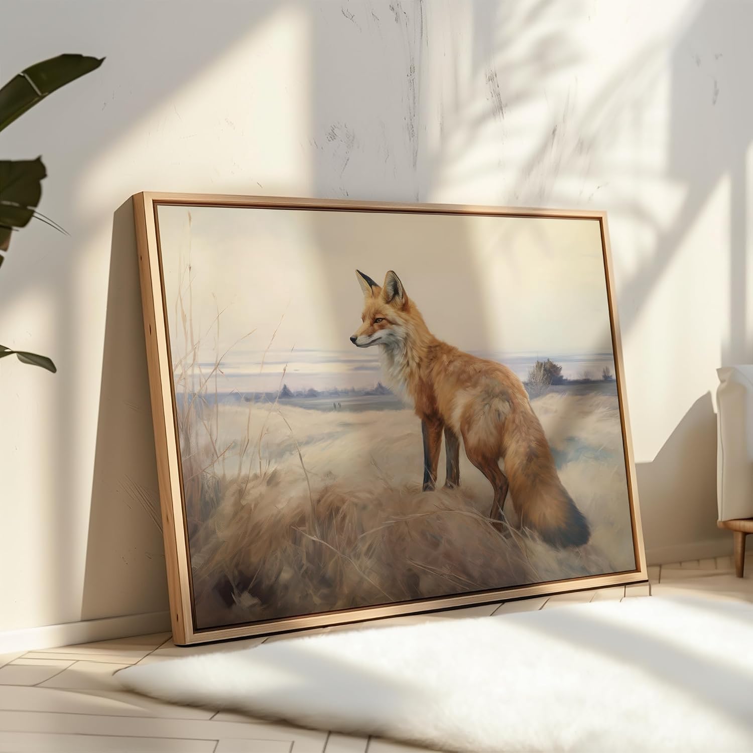 Poster Master Fox Poster - Retro Portrait Print - Landscape Art - Meadow Illustration - Animal Design - Wild Life & Farmhouse Artwork - Aesthetic Kid's Room or Nursery Decor - 8x10 UNFRAMED