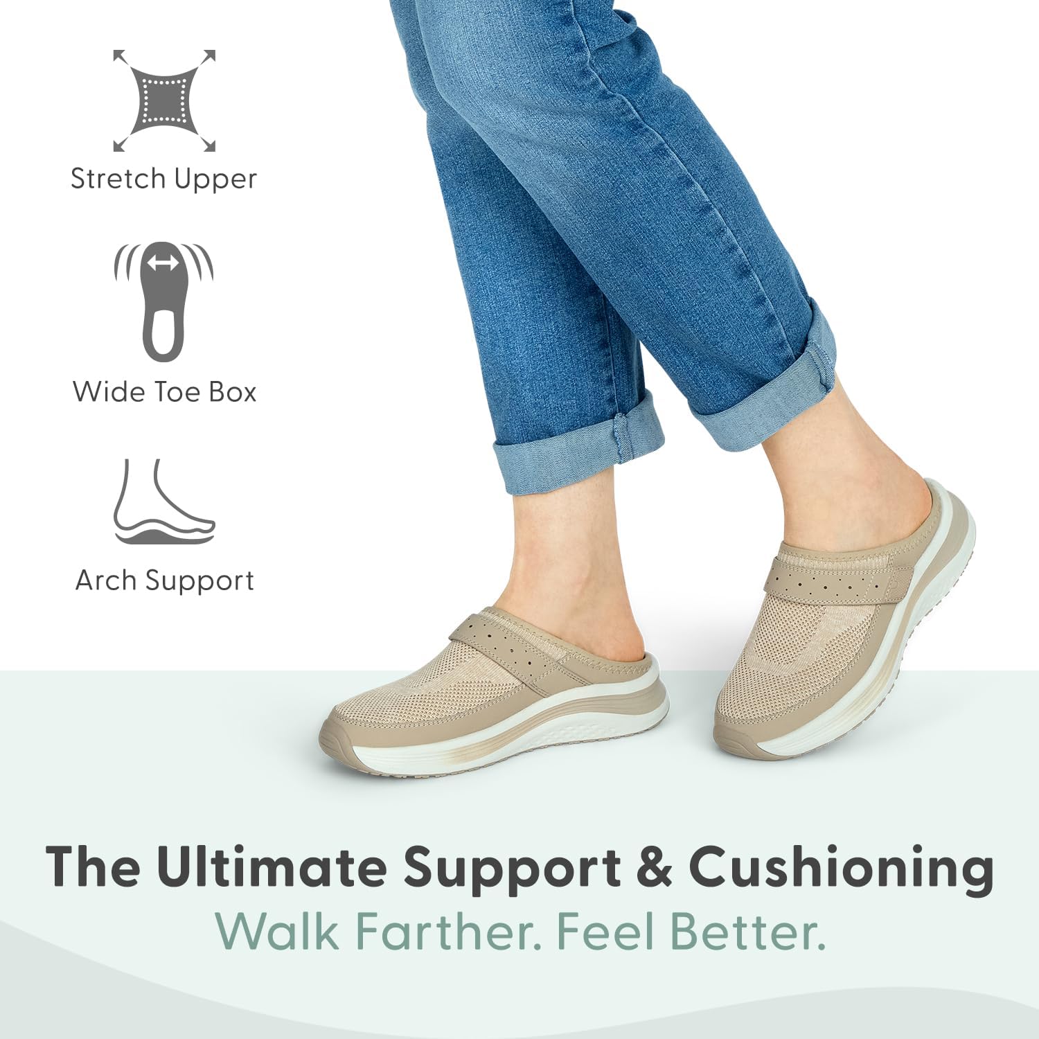 Orthofeet Women's Orthopedic Knit Iris Slip On Mule Sneakers - Image 2