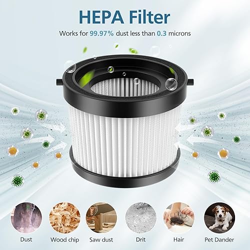 Miniatura 4 de Paquete de 4 filtros DCV501HB compatibles con aspiradora inalámbrica de 20 V DEWALT DCV501HB, con 8 filtros de funda de espuma y 1 cepillo, número