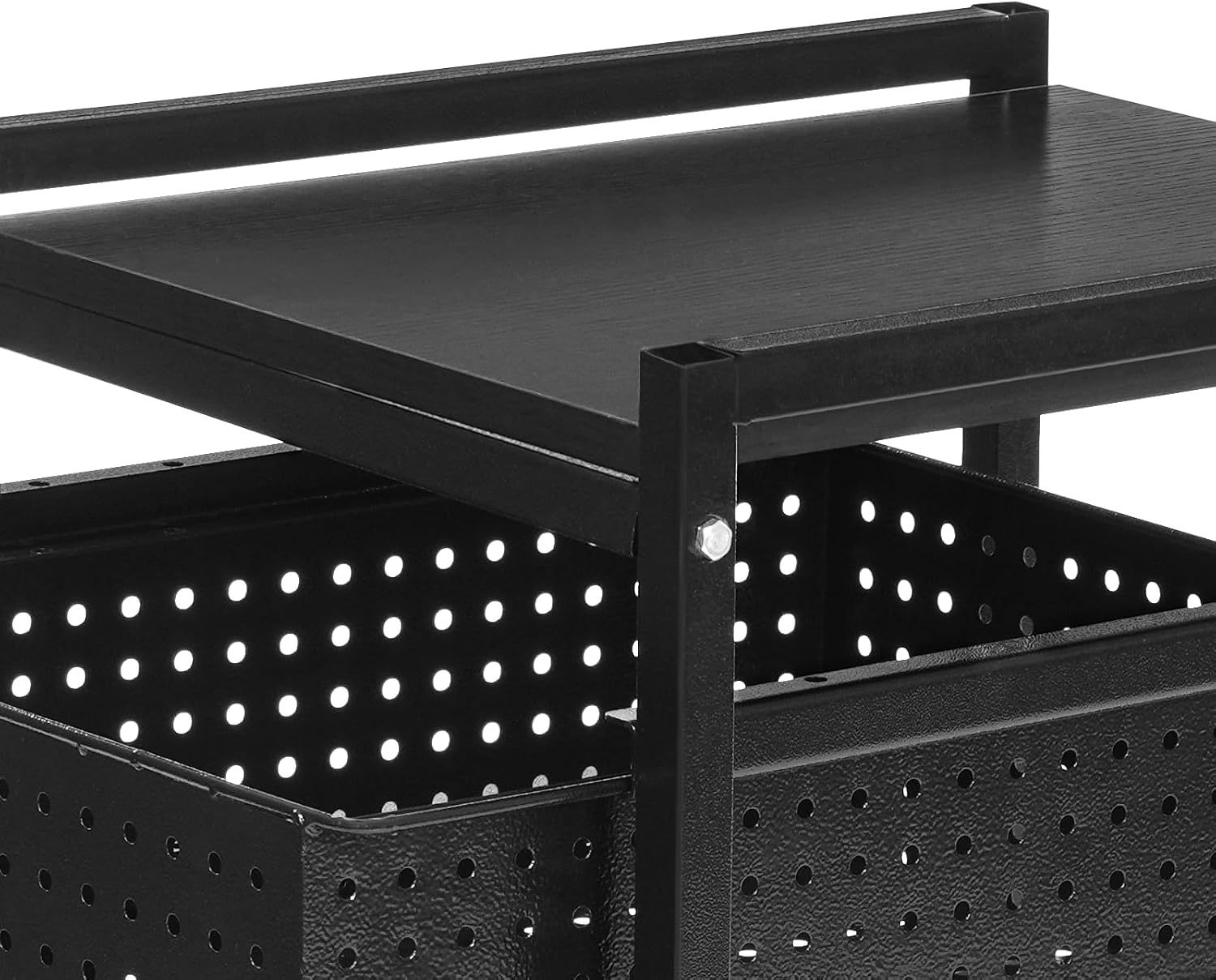 2-Tier Rolling File Cart with Locking Wheels, 44lbs Capacity Mobile Organizer Center, Modern Black Storage Cabinet for Files, Books, Office & School Supplies