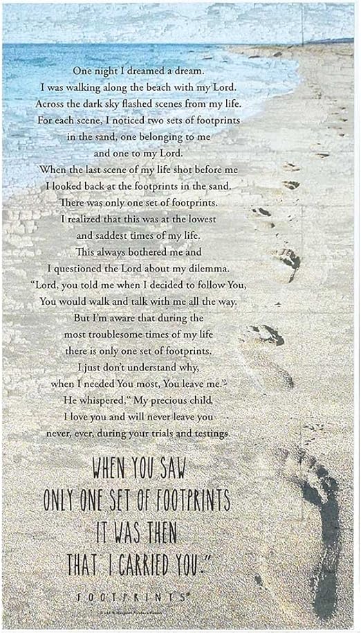 It Was Then That I Carried You | Footprints In The Sand On
