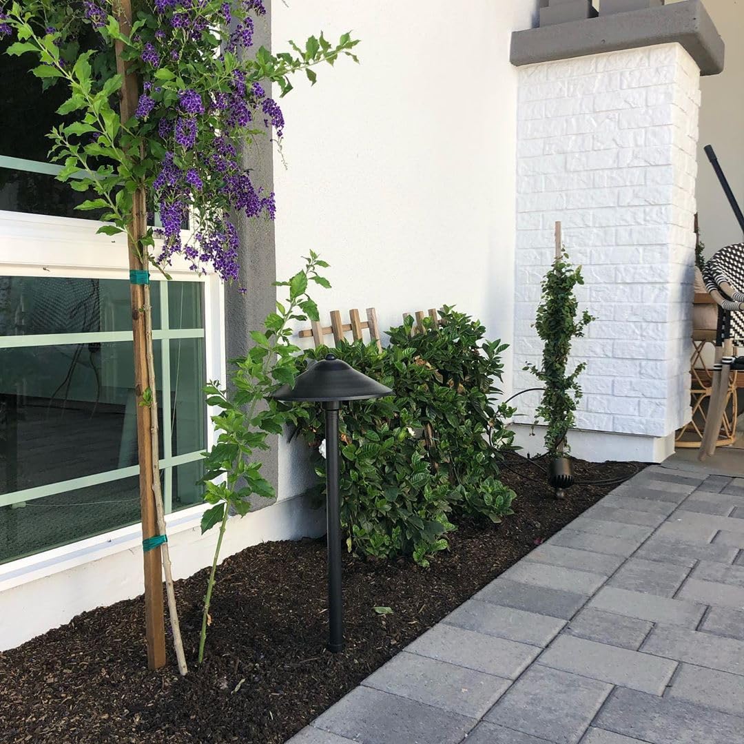 VOLT 12V Black Brass LED Landscape Lighting Kit (8 Spotlights, 4