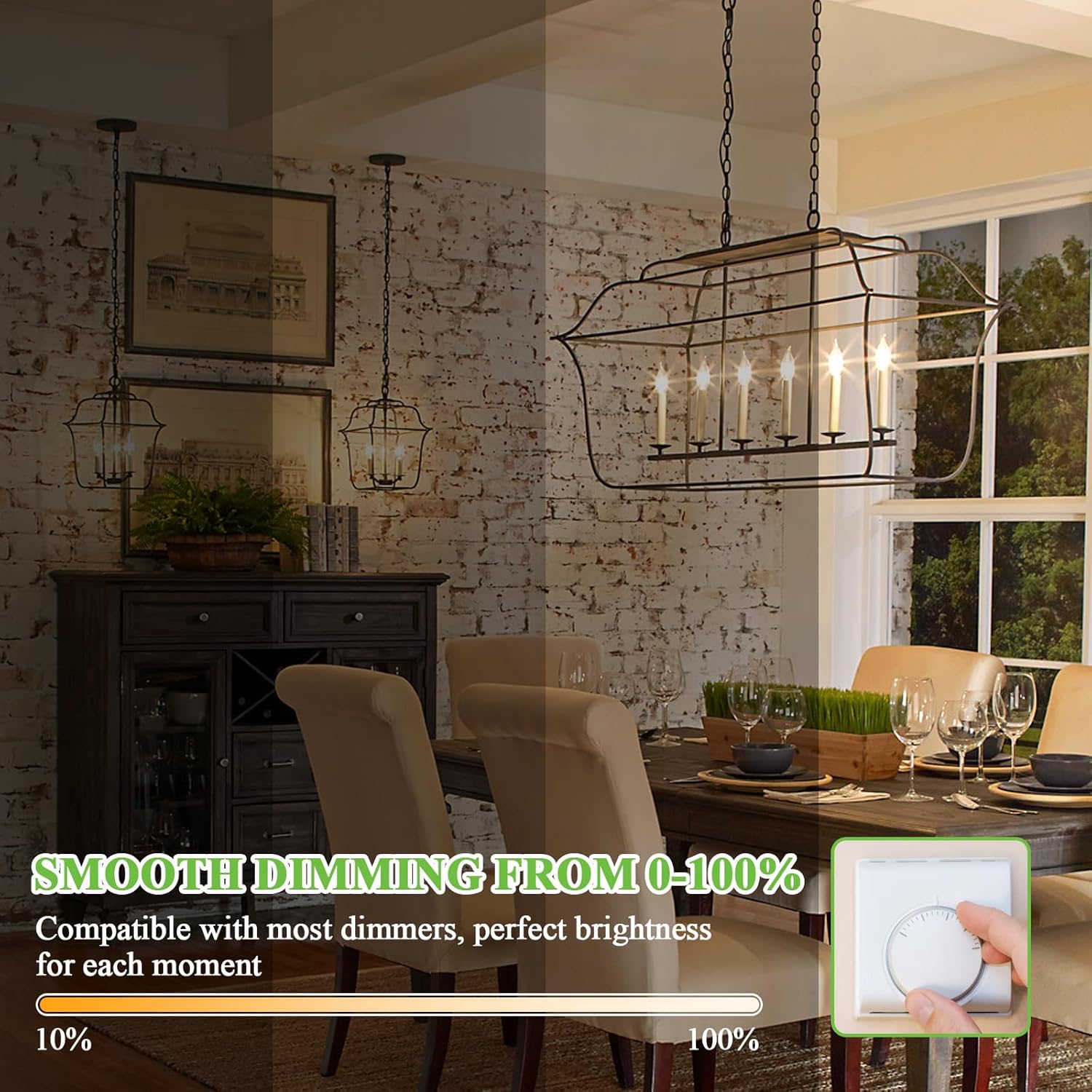 Dimmable E12 Candelabra LED Light Bulbs 60 Watt Equivalent, 6W 630LM Chandelier Light Bulb 2700K Soft Warm White, Vintage LED Filament Clear Glass Candle Light Bulbs, 90+ CRI, No Flicker, 12-Pack - Image 3