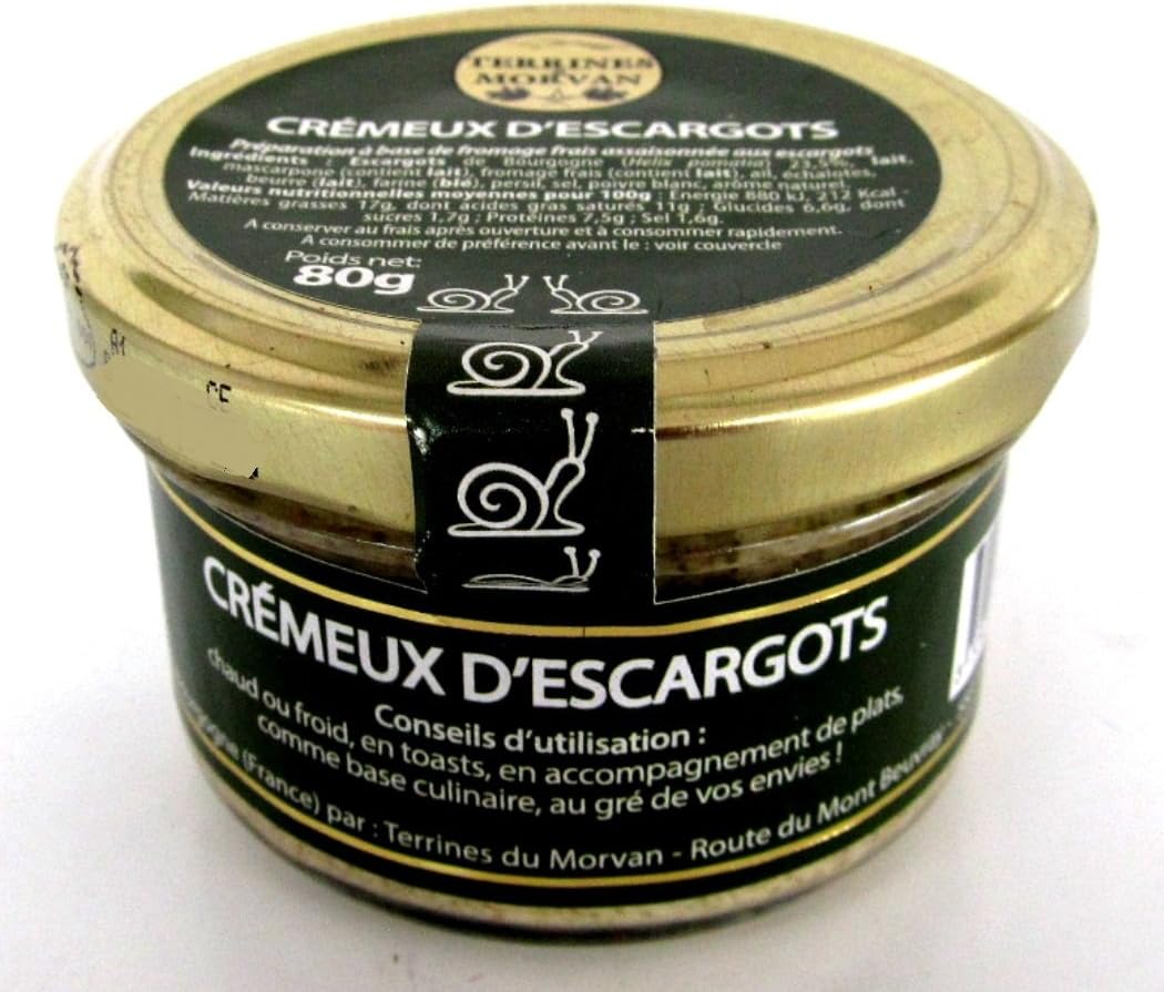 Terrines du Morvan, Cremaux d'Escargots Crème d'escargots 80 g Amazon