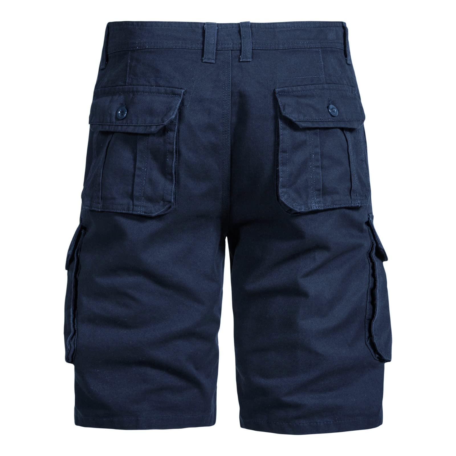 Short cargo d'été pour homme, couleur unie, braguette zippée, grande taille, taille élastique, poches latérales, short en coton confortable pour une tenue décontractée et de plage