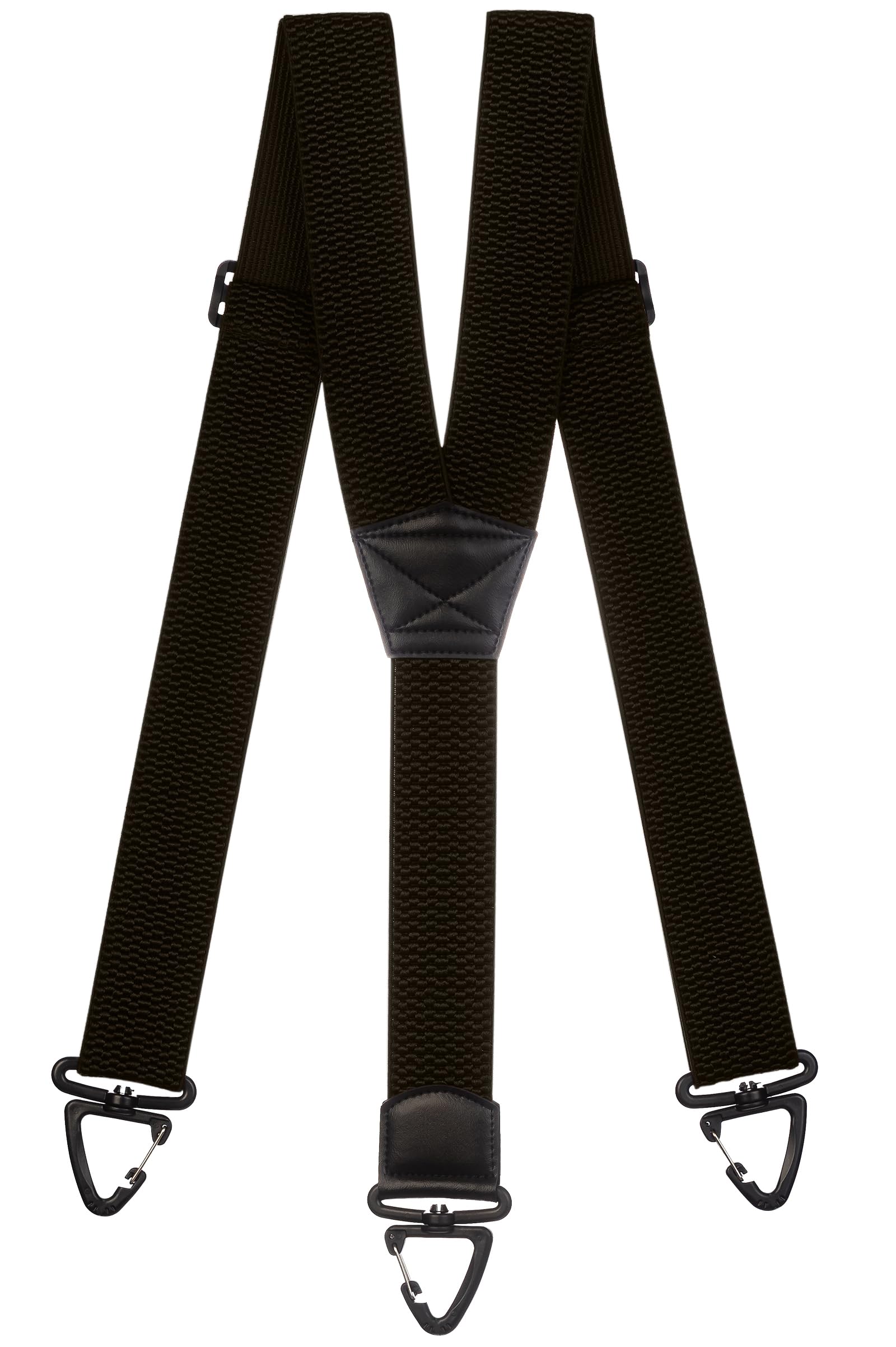 Olata Heavy Duty Extra Wide Y-Shape Braces/Suspenders with Plastic Carabiner Clips - 5cm. Black