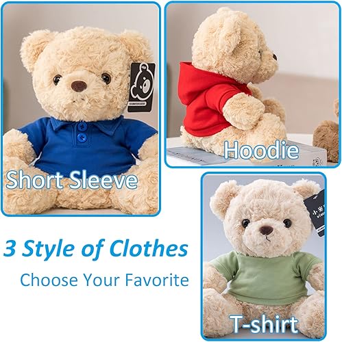 Miniatura 3 de Oso de peluche personalizado con texto personalizado, oso de peluche blanco como regalo personalizado para novia/novio en el día de San Valentín,