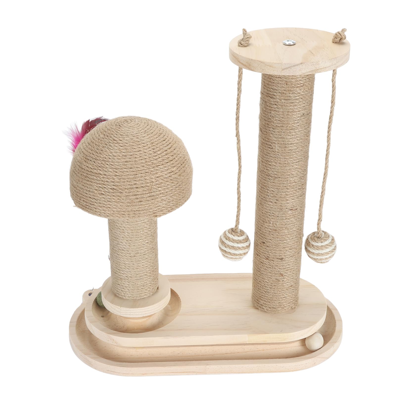Alomejor Cat Scratching Post with Interactive Ball Track (Oval Mushroom