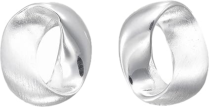 Boma Jewelry Sterling Silver Mobius Strip Twisting Modern Stud Earrings