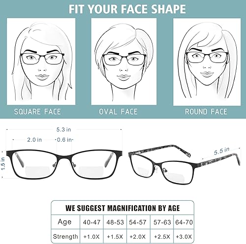 Miniatura 5 de Gafas de lectura bifocales para mujer, luz azul, lector de computadora, moda transparente, Cateye para mujer, gafas elegantes de diseñador