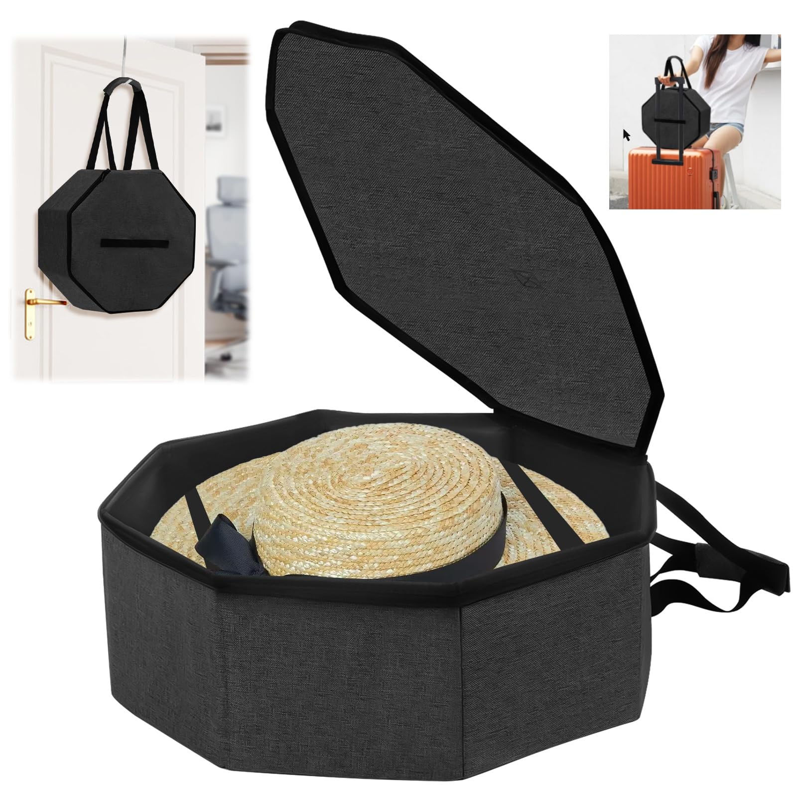 Boîte à chapeau pliable multifonctionnelle avec couvercle robuste