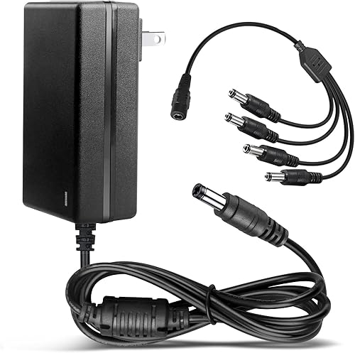 Miniatura 1 de Adaptador de corriente para cámara de seguridad, fuente de alimentación de 12 V, 2.5 A, cargador de transformador de verrugas de pared de 30 W, CA a