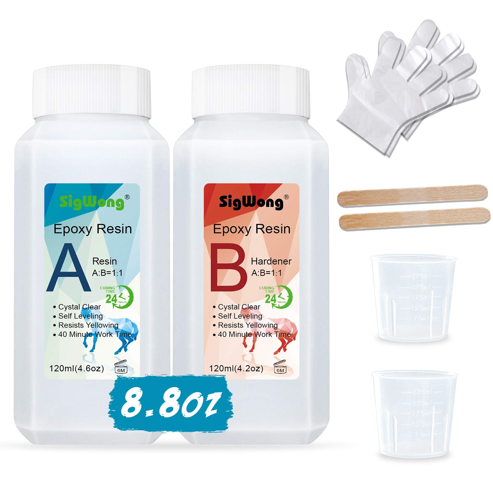 Epoxy Resin Clear Crystal Coating Kit 240ml/8.8oz 2 Part Casting