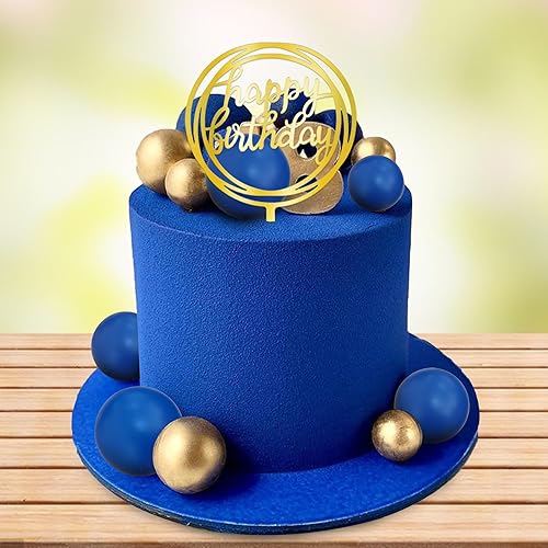 Miniatura 7 de Decoración de bola para tartas Simplicity, decoración de bolas azules y doradas, decoración de pasteles de espuma, decoración para bodas,
