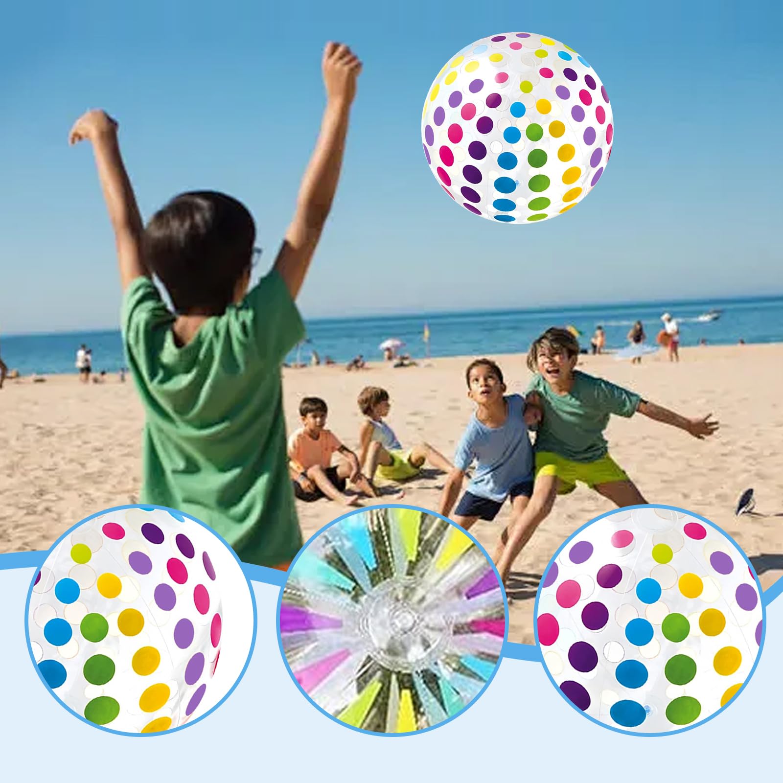 Golgner 6 Ballons De Plage Gonflables Pastèque 22 Cm Avec Pompe - Jeux Piscine Et Fête Plage