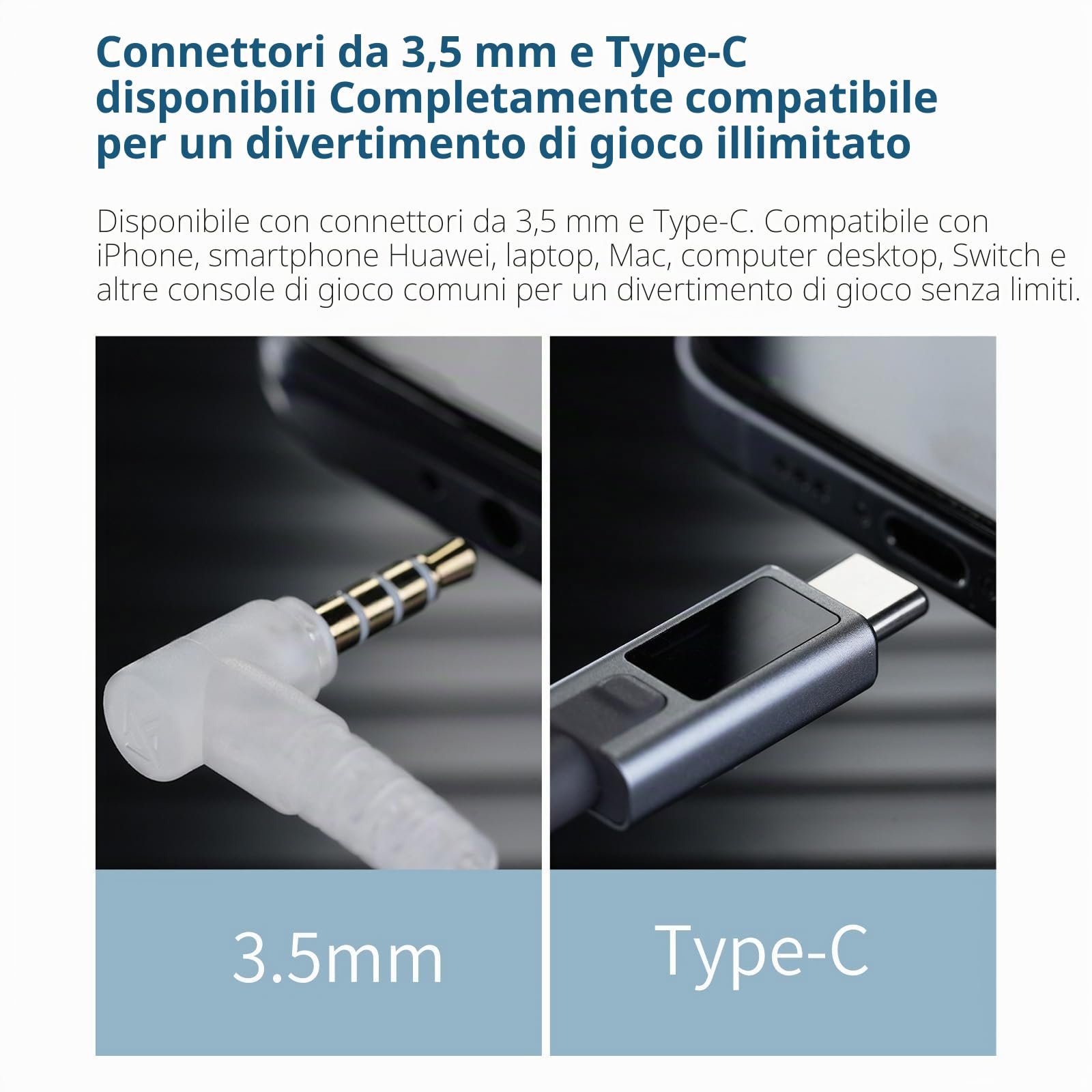 KZA COUSTICS KZ Duet - Auricolari in-ear, con doppio driver dinamico, per gaming, bassi HiFi, microfono con riduzione del rumore, cavo argentato, per PC, console, dispositivi mobili