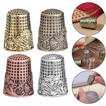 Sourcing Map Sewing Thimble Finger Protector, 8 Pcs Metal Finger Shield Ring For Hand Sewing Craft Accessories Diy Sewing Tools Silver