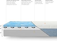Vista 5 de Yaxa Basics Colchón de espuma viscoelástica, firmeza media, gel refrescante, colchón tamaño Queen, espuma certificada CertiPUR-US®, 80 x 60 x 12