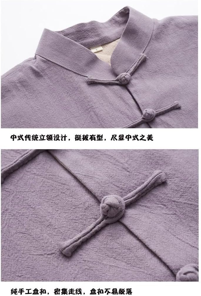 Men's 3-Piece Tang Suit Cotton Linen Frog Button Sleeve Set