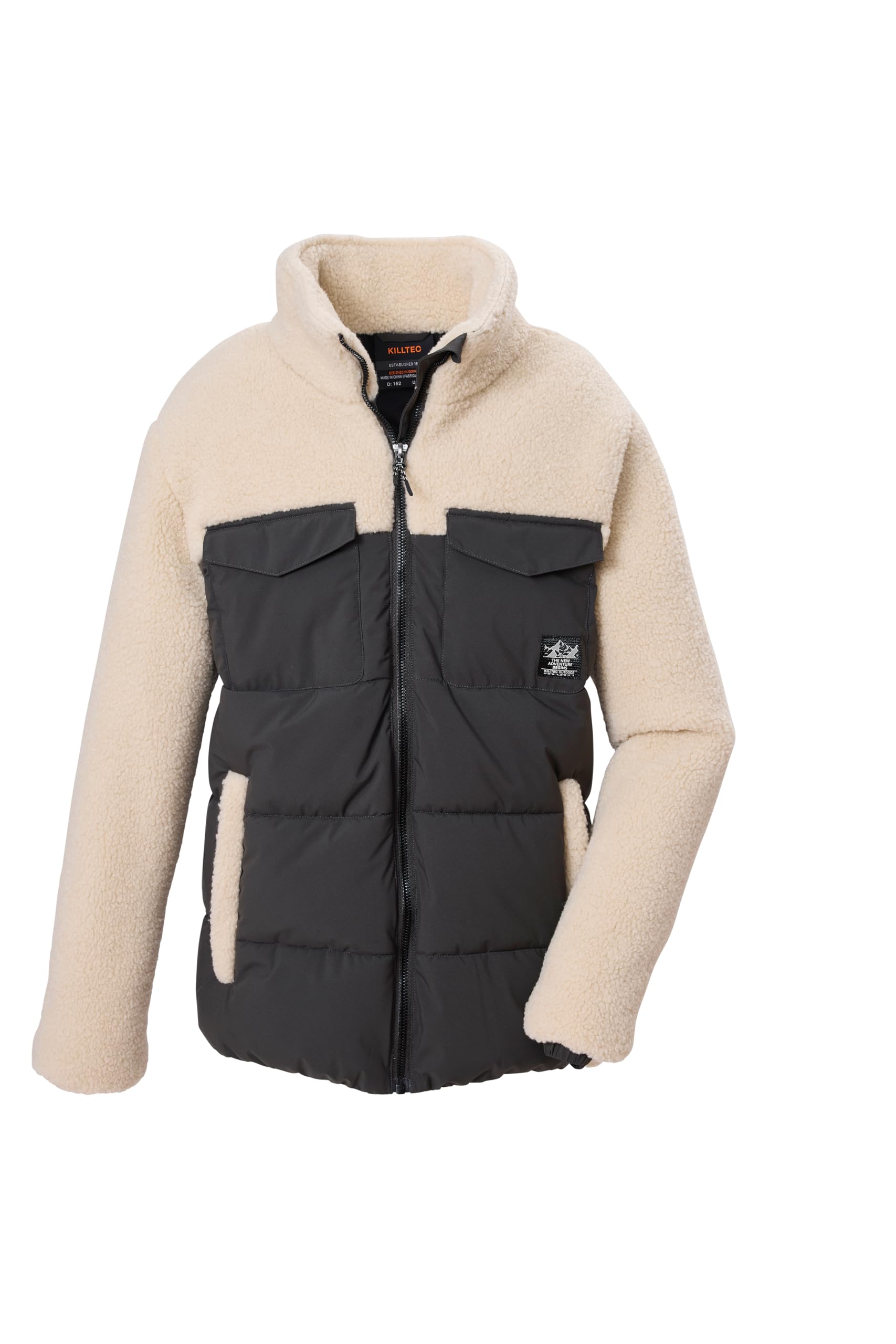 killtec KOW 183 BYS QLTD JCKT 44840-000 Boy's Hybrid Quilted Fleece Jacket, Dark Stone, 164