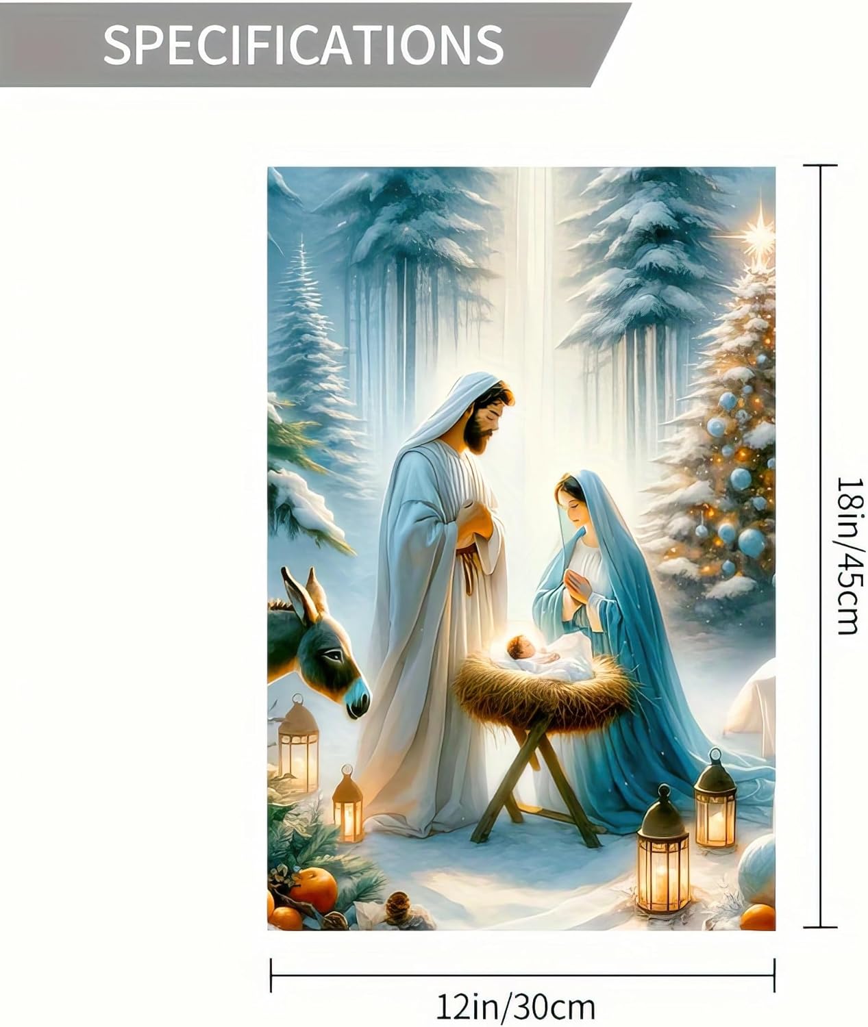 Christmas Garden Flag 12x18 Inches - Double-Sided Nativity Scene with Holy Family and Baby Jesus, Weatherproof Religious Outdoor Decoration for Lawn, Patio, and Garden - Image 6