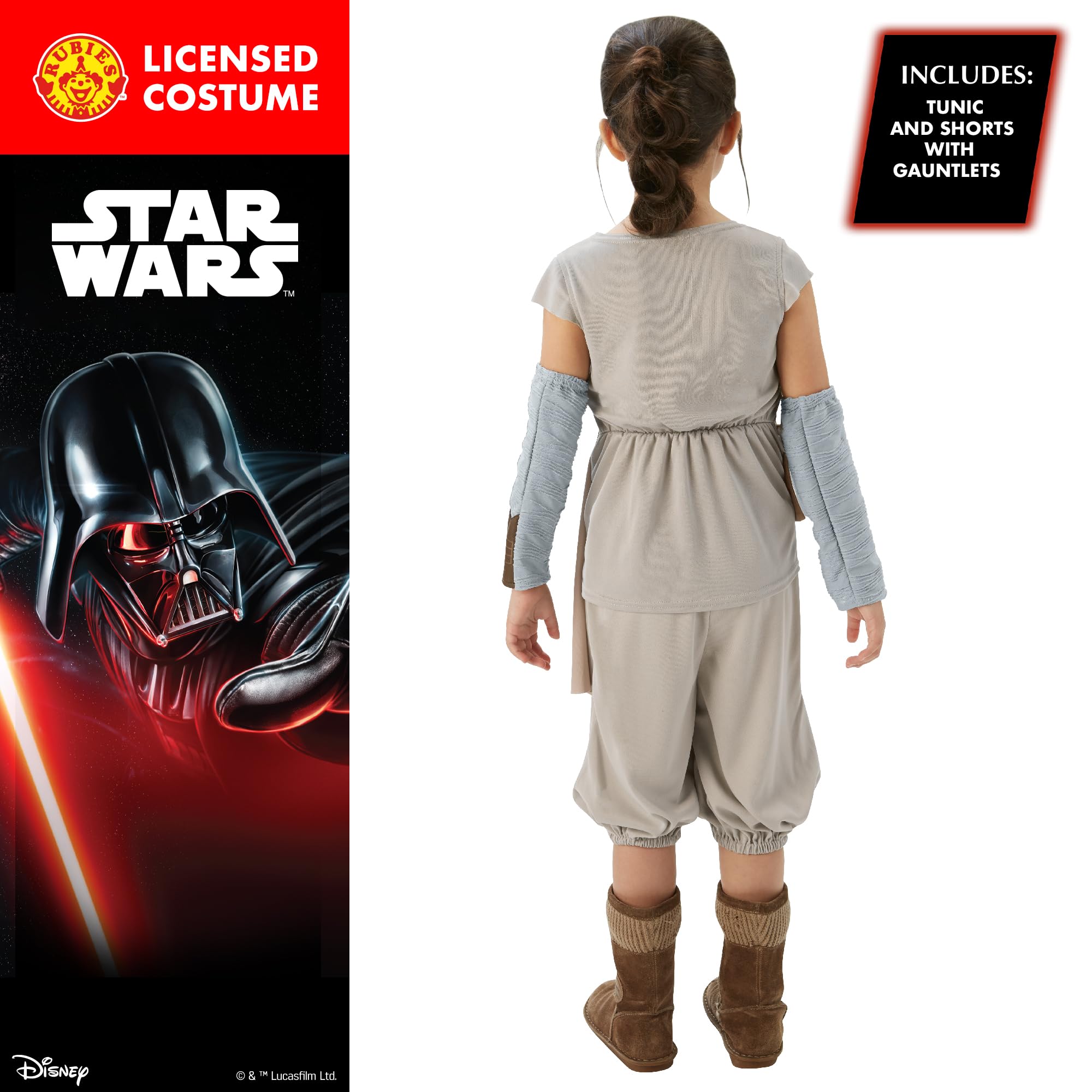 Rubie's Official Disney Star Wars Rey Deluxe kostium dziewczęcy dla dzieci, fantazyjny strój
