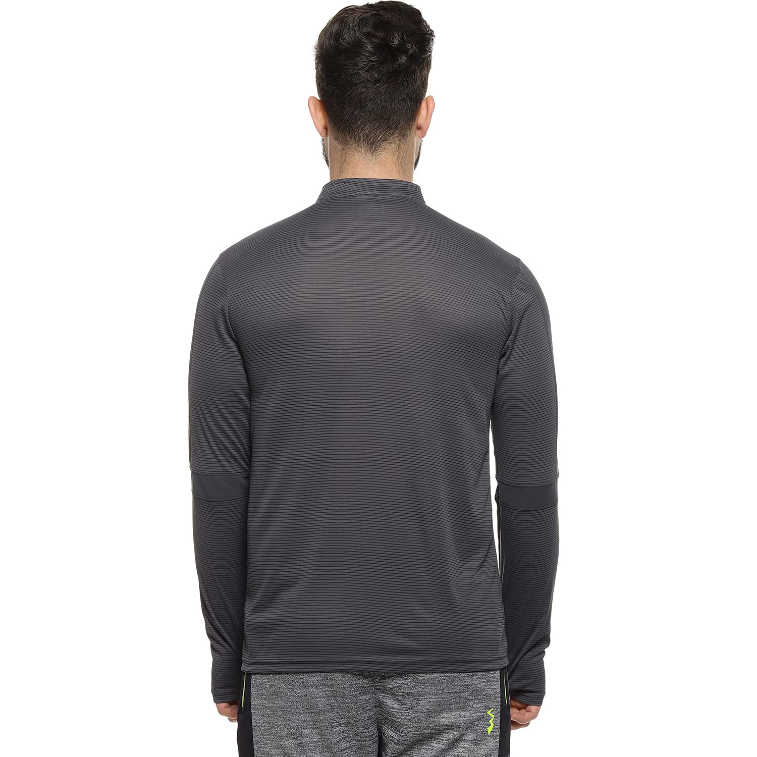 Campus Sutra Camiseta básica deportiva para hombre para uso casual, cuello alto, manga larga, cierre de media cremallera, camiseta de poliéster fabricada con ajuste cómodo para el uso diario