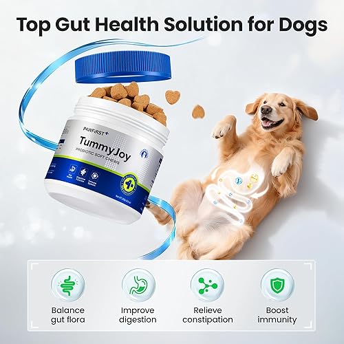 Miniatura 2 de PawFirst Suplemento de probióticos masticables para perros, apoya la salud digestiva e intestinal, con prebióticos y enzimas para aliviar la diarrea