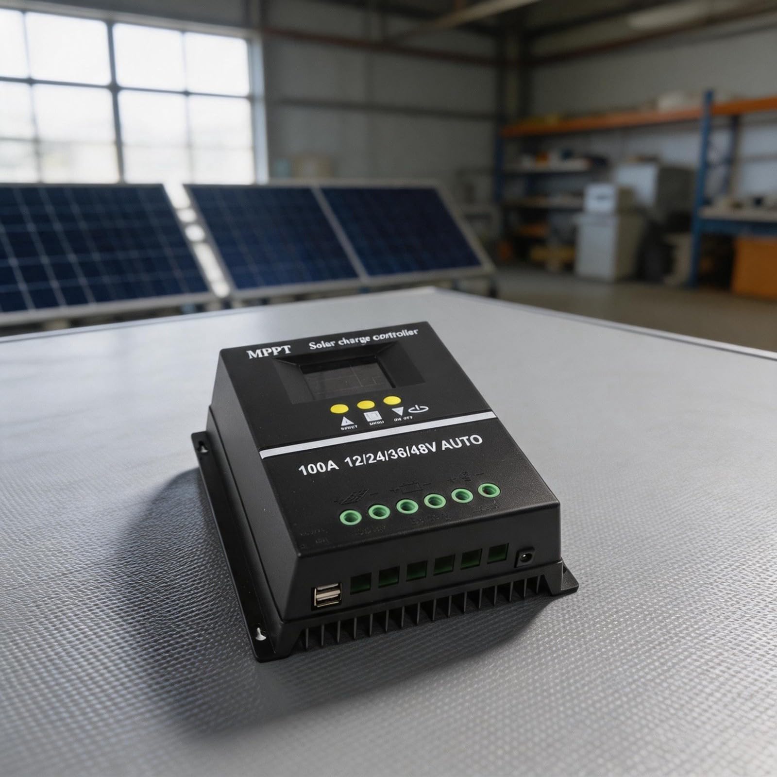 Régulateur de charge solaire, régulateur MPPT 100 A, 12 V 24 V 36 V 48 V écran LCD entrée 100 VDC pour système de panneau solaire
