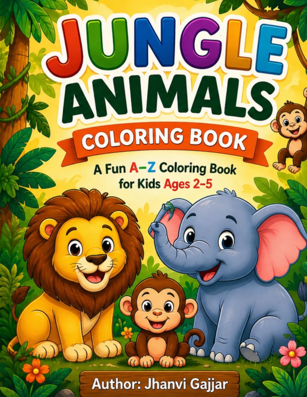 Jungle Animal Coloring Book: 2 to 5 years kids book