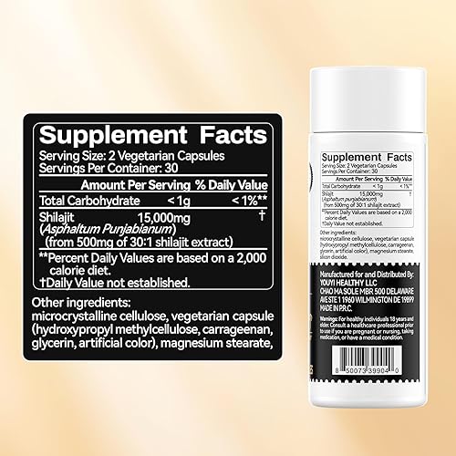 Miniatura 3 de OxyEnergy Shilajit Cápsulas para hombres y mujeres, Shilajit puro del Himalaya 15,000 mg, resistencia y apoyo inmunológico, 60 cápsulas vegetarianas