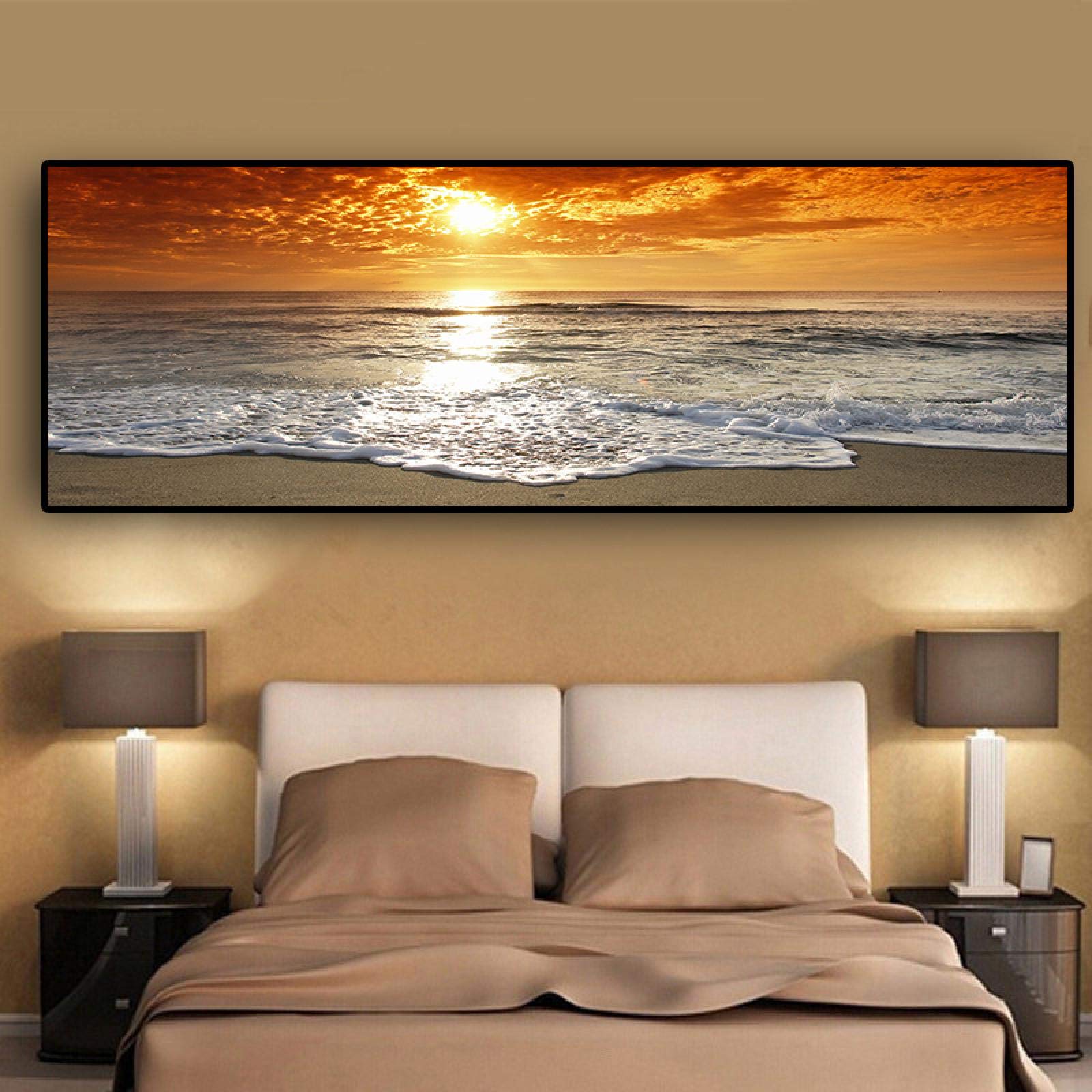 Toile paysage mer scandinave pour une ambiance plage zen dans votre chambre