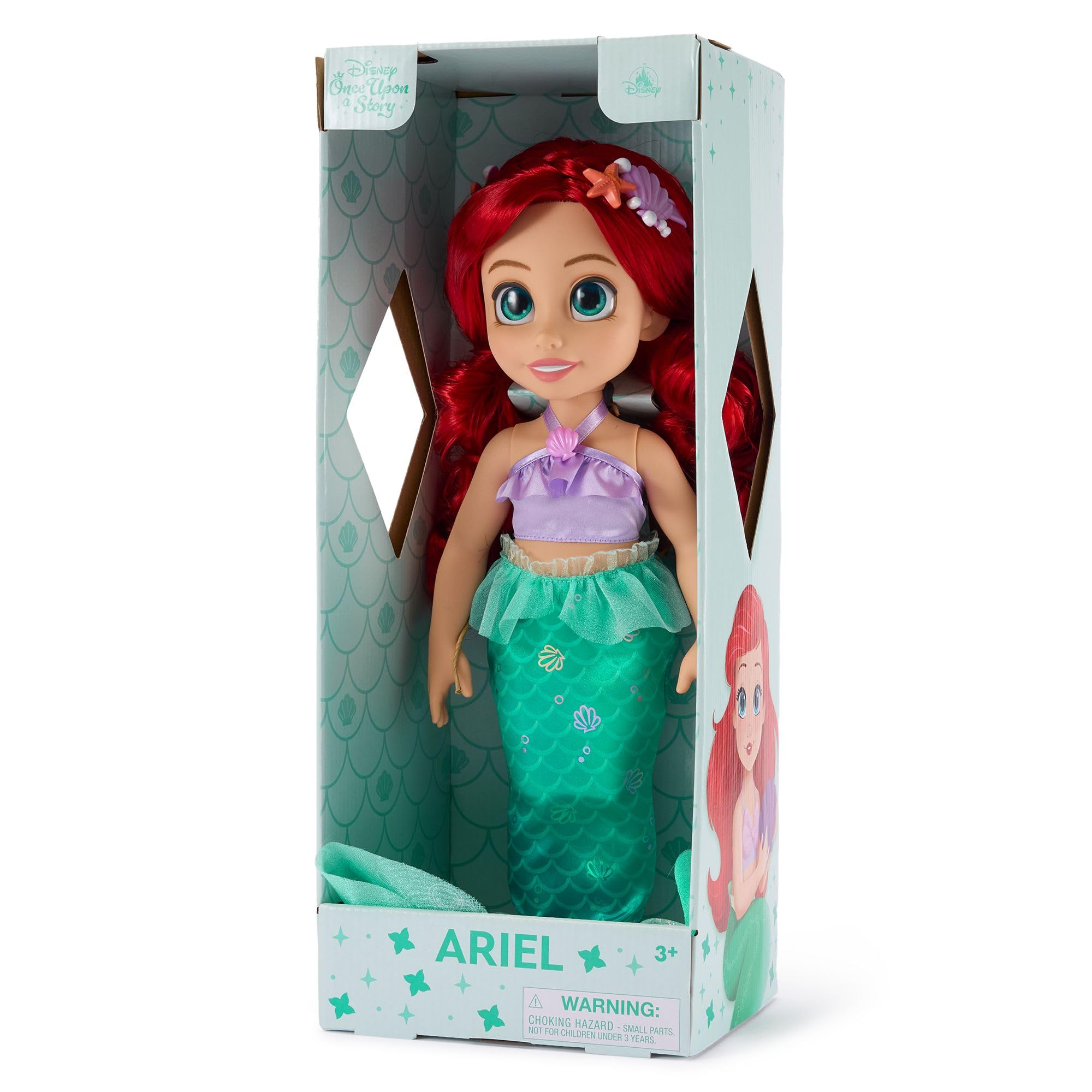Disney Store Official Ariel Doll with Toy Hair Brush, The Little Mermaid, 40.5cm / 16", Once Upon a Story Collection, Age 3+