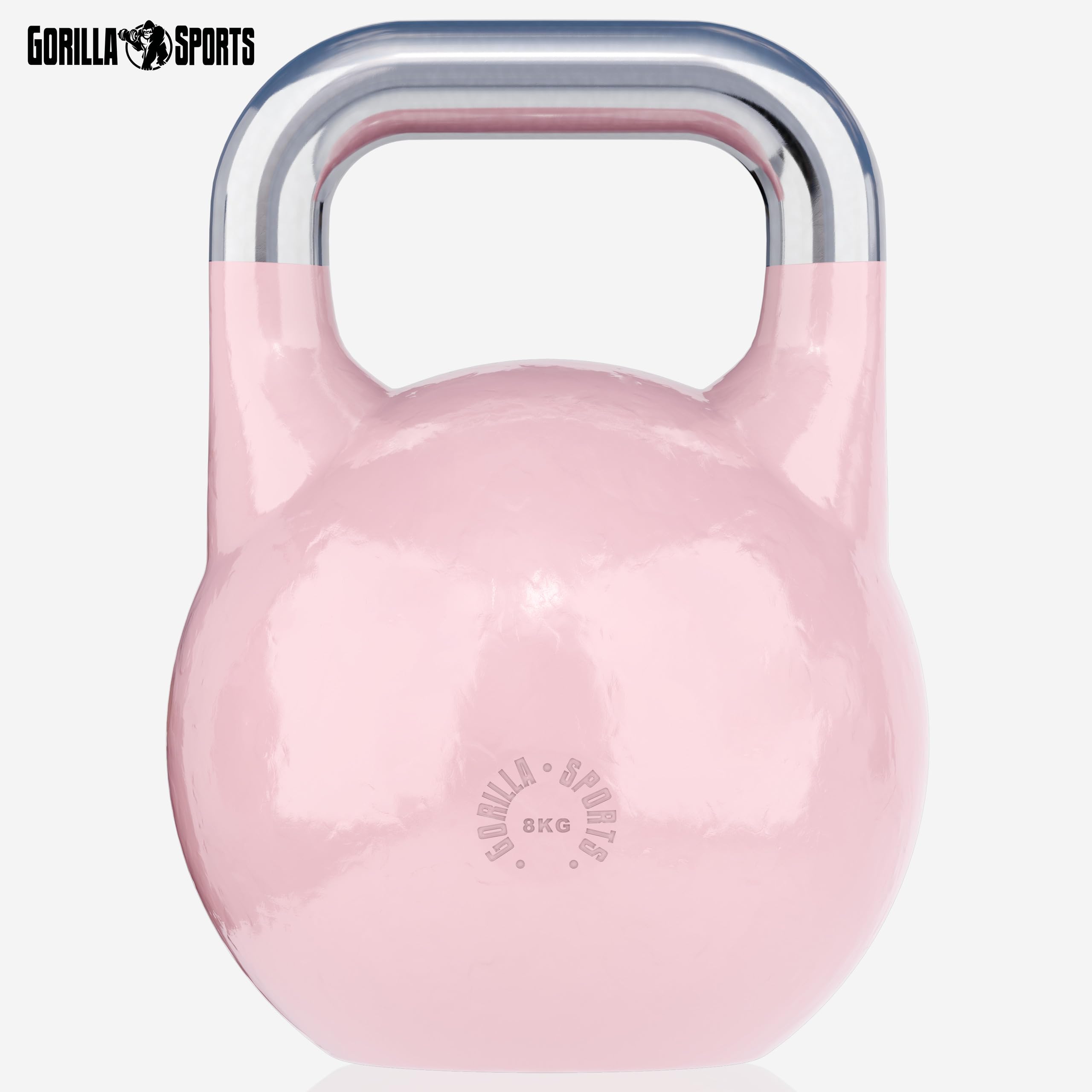 GORILLA SPORTS® Kettlebell Competition - Gewicht 8 kg bis 40 kg, Bodenschonende, aus Massivstahlguss, in 9 Farben - Wettkampf Kugelhantel, Schwunghantel, Kugelgewichte, für Fitness, Krafttraining, Gym