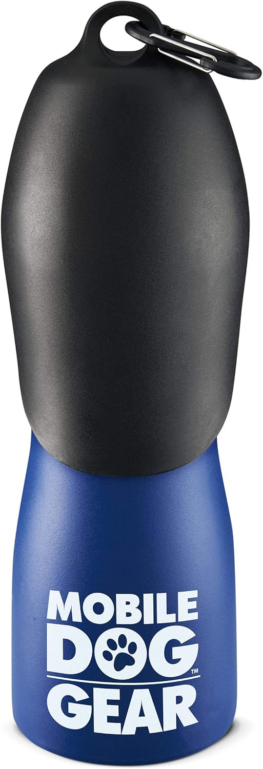 Mobile Dog Gear, Stainless Steel Dog Water Bottle for Medium to Large Dogs, 25 Ounces, Blue