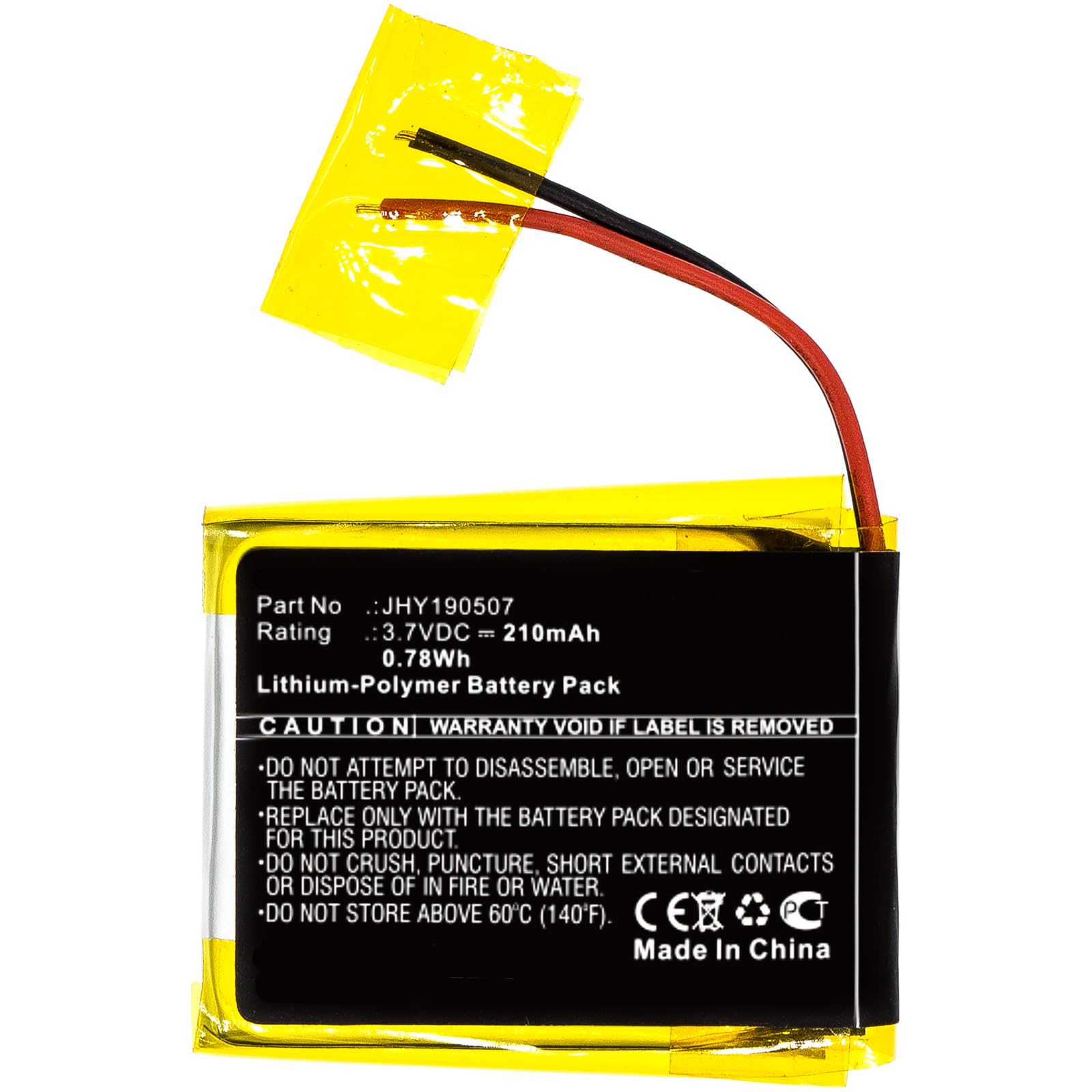 Replacement Battery for Compustar 2W901R-SS,fits JHY190507,210mAh